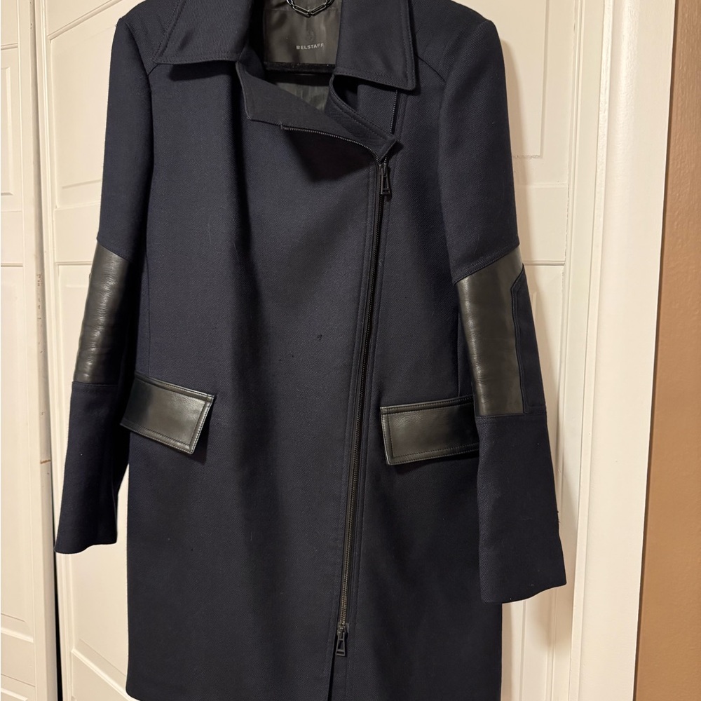 Belstaff Navy and Black Trench Coat